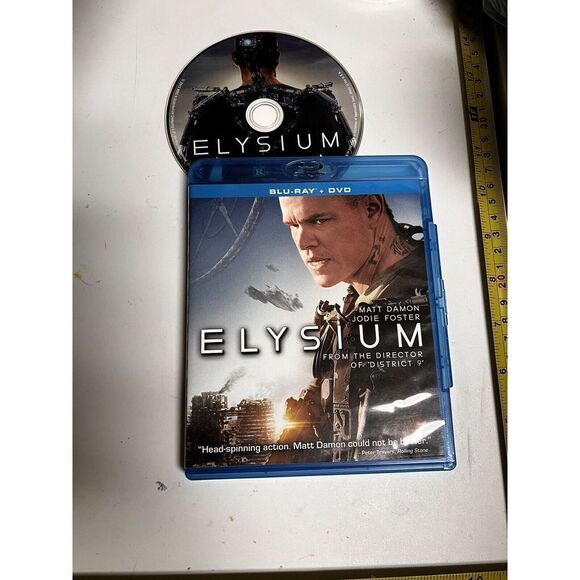 *3/$14 Elysium (Blu-ray No DVD Matt Damon & Jodie Foster Sci-fi Action Movie BFV - Picture 1 of 6